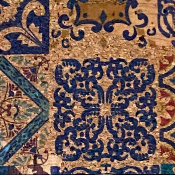 Rustic Mosaic Cork Medallion Print Large Wrap Bracelet Tan Multicolor OSFM - Picture 2 of 6